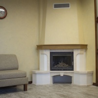 Портал для каміна Bravo Еко Botticino мармур + фарбована поверхня бежевий/білий прямий n1