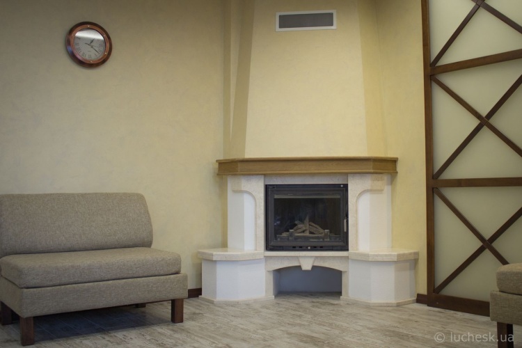 Портал для каміна Bravo Еко Botticino мармур + фарбована поверхня бежевий/білий прямий n1