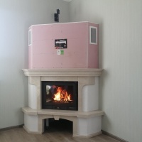 Портал для каміна Bravo Еко Botticino мармур + фарбована поверхня бежевий/білий прямий n1