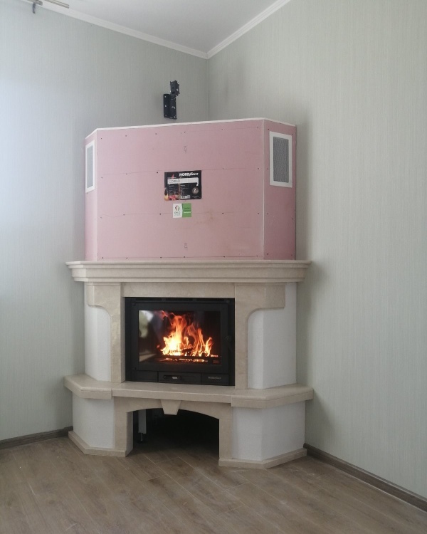 Портал для каміна Bravo Еко Botticino мармур + фарбована поверхня бежевий/білий прямий n1