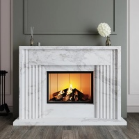 Портал для камина Bravo Портленд Volakas мрамор белый прямой