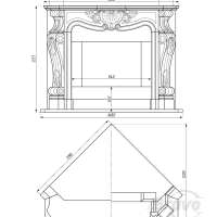 Портал для камина Bravo Фантазия Botticino мрамор бежевый угловой