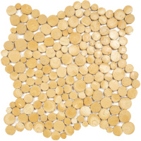 Мозаика из керамогранита Kotto Ceramica MI7 14300711C Dorato 300 x 300 х 10 (круг d 14-30)