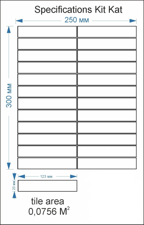 Мозаїка керамічна Kotto Ceramica Kit Kat KST 6024 White 252x300х9 (23х124)