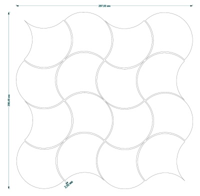 Мозаїка керамічна Kotto Ceramica SCALES SC X 6033 Light Green 300 x 300 x 9 (93 x 87) 0,075 м2