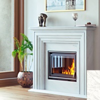 Портал для каміна Bravo Турин Volakas мармур білий прямий