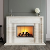 Портал для каміна Bravo Портленд Daino Reale мармур бежевий прямий Портал для каміна Bravo Портленд Daino Reale мармур бежевий прямий