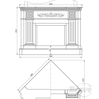 Портал для каміна Bravo Київ Crema Marfil мармур бежевий кутовий