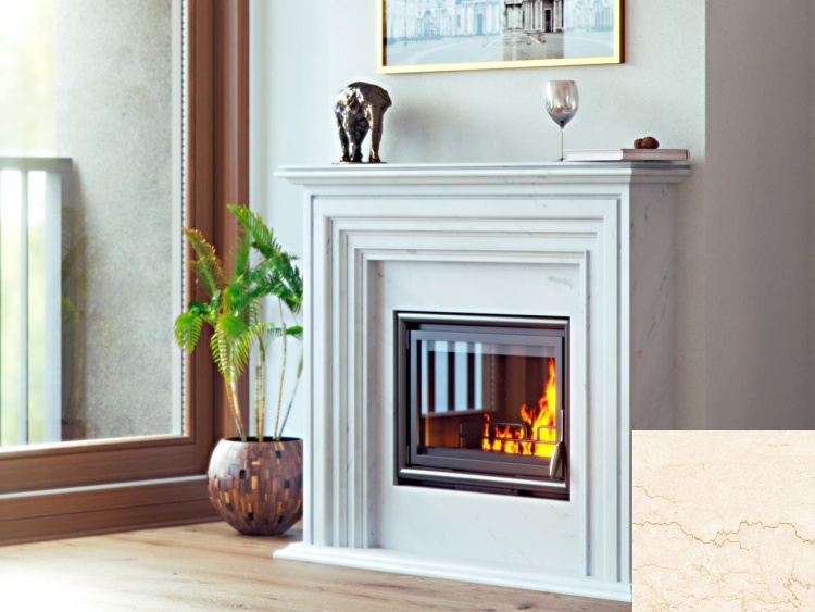 Портал для каміна Bravo Турін Botticino мармур бежевий прямий