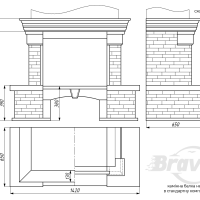 Портал для каміна Bravo Карпати Мармо Emperador Dark мармур + Болгарський сланець коричневий прямий n1