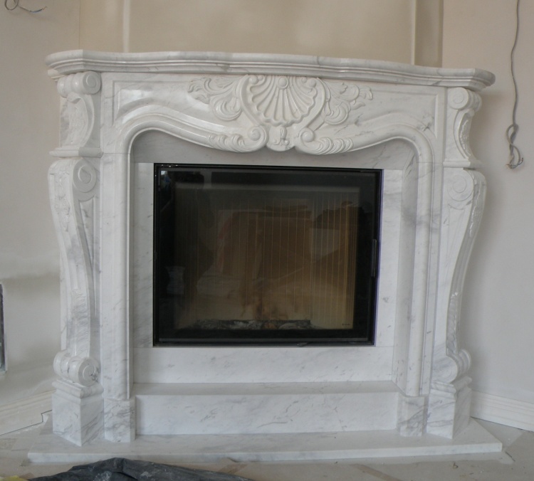 Портал для каміна Bravo Фантазія Polaris мармур білий кутовий