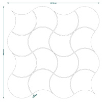 Мозаїка керамічна Kotto Ceramica SCALES SC X2 6902 Flora Grey/White 300x300x9 (93x87) 0,075 м2