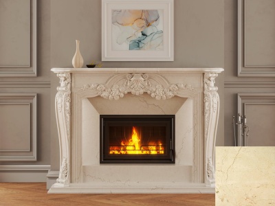 Портал для каміна Bravo Вікторія Crema Marfil мармур бежевий прямий