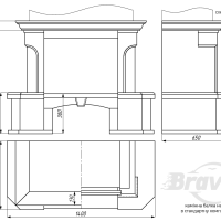 Портал для каміна Bravo Еко Botticino мармур + фарбована поверхня бежевий/білий прямий n2
