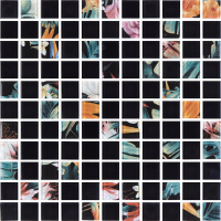 Мозаика стеклянная Kotto Ceramica GMP 0825047 С2 print 44/black mat    300 x 300 х 8   ( 25 х 25 )