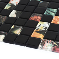 Мозаика стеклянная Kotto Ceramica GMP 0825047 С2 print 44/black mat    300 x 300 х 8   ( 25 х 25 )
