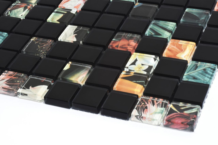 Мозаика стеклянная Kotto Ceramica GMP 0825047 С2 print 44/black mat    300 x 300 х 8   ( 25 х 25 )