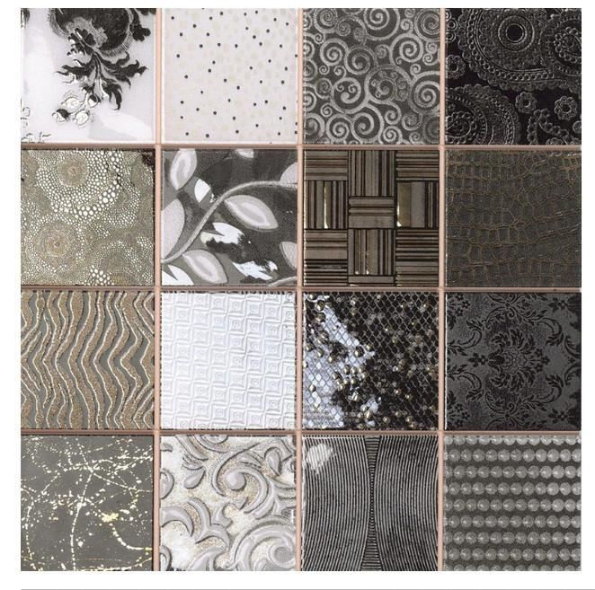 Мозаїка Dune Tiffany Black 28.1*28.1 сіра срібляста керамічна