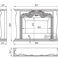 Портал для каміна Bravo Вікторія Polaris мармур білий прямий Портал для каміна Bravo Вікторія Polaris мармур білий прямий