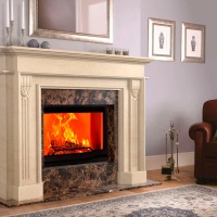 Портал для каміна Bravo Клайпеда Botticino + Emperador Dark кутовий Портал для каміна Bravo Клайпеда Botticino + Emperador Dark кутовий