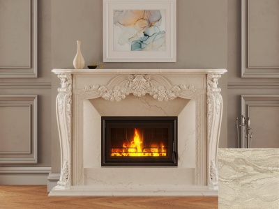 Портал для каміна Bravo Вікторія Daino Reale мармур бежевий прямий