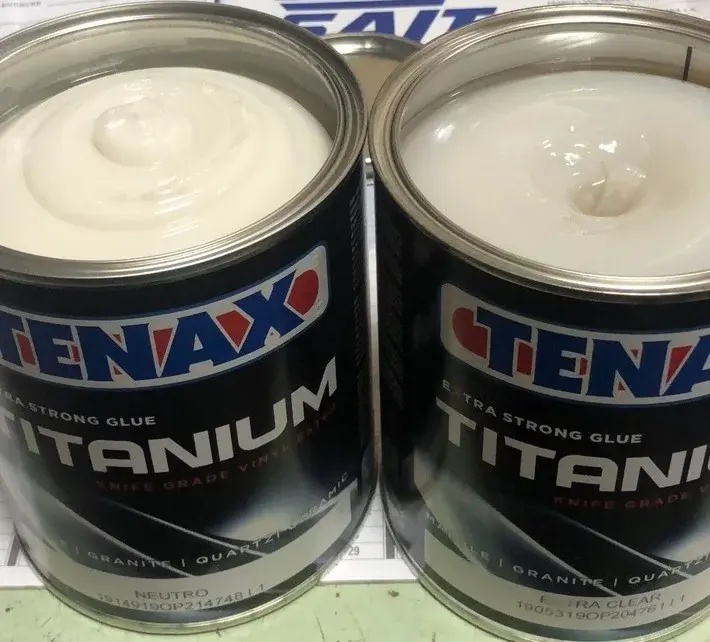 Клей винилэфирный Tenax Titanium neutro прозрачный 1 л густой жароустойчивый для камня и керамики