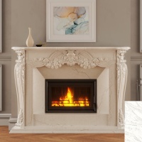 Портал для каміна Bravo Вікторія Volakas мармур білий прямий Портал для каміна Bravo Вікторія Volakas мармур білий прямий