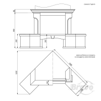 Портал для каміна Bravo Еко Botticino мармур + фарбована поверхня бежевий/білий кутовий n6