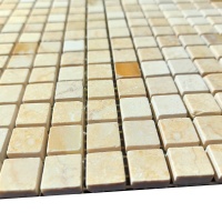 Мозаика из мрамора Полированная МКР-4ПВ (15x15) Giallo Siena - Giallo Cleopatra - Giallo Atlantida