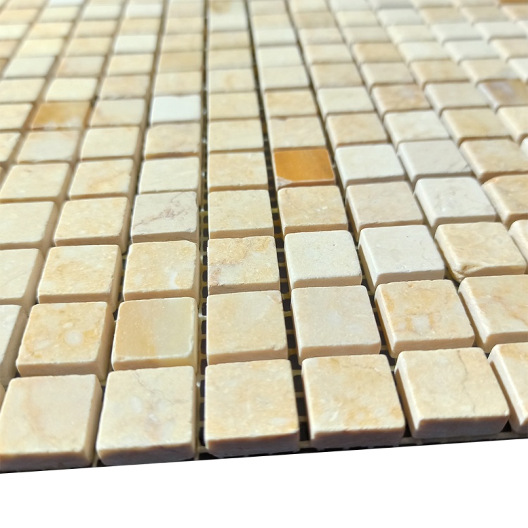 Мозаика из мрамора Полированная МКР-4ПВ (15x15) Giallo Siena - Giallo Cleopatra - Giallo Atlantida