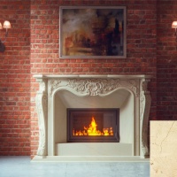 Портал для каміна Bravo Лондон Crema Marfil мармур бежевий прямий