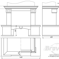 Портал для каміна Bravo Глорія Botticino + Emperador Dark мармур бежевий/коричневий прямий n1 Портал для каміна Bravo Глорія Botticino + Emperador Dark мармур бежевий/коричневий прямий n1