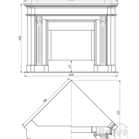 Портал для каміна Bravo Клайпеда Volakas + Nero Marquina мармур білий/чорний кутовий Портал для каміна Bravo Клайпеда Volakas + Nero Marquina мармур білий/чорний кутовий