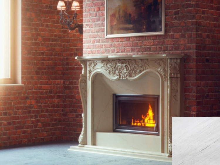 Портал для каміна Bravo Лондон Polaris мармур білий прямий