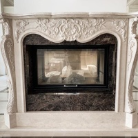 Портал для каміна Bravo Лондон Botticino мармур бежевий прямий Портал для каміна Bravo Лондон Botticino мармур бежевий прямий