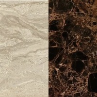 Портал для камина Bravo Порто Giallo Atlantide + Emperador Dark мрамор бежевый/коричневый угловой n3