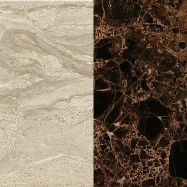 Портал для камина Bravo Порто Giallo Atlantide + Emperador Dark мрамор бежевый/коричневый угловой n3