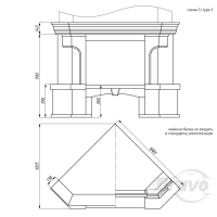 Портал для камина Bravo Порто Giallo Atlantide + Emperador Dark мрамор бежевый/коричневый угловой n3