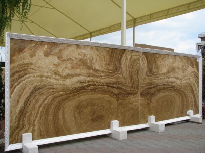 ONYX Wooden Brown Dark, Слеб онікса (сляб) 18мм