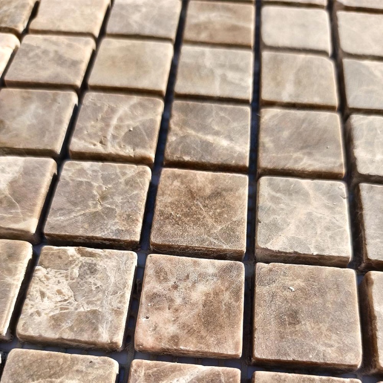 Мозаїка з мармуру Матова МКР-2СВ (23x23) Emperador Dark TR