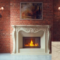 Портал для каміна Bravo Лондон Daino Reale мармур бежевий прямий Портал для каміна Bravo Лондон Daino Reale мармур бежевий прямий