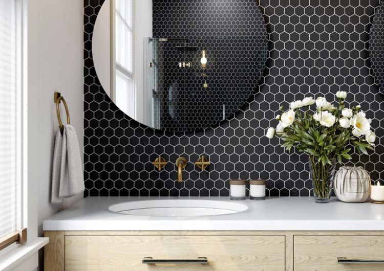 Мозаїка керамічна Kotto Ceramica HEXAGON H 6021 Black Mat 295 х 295 х 9