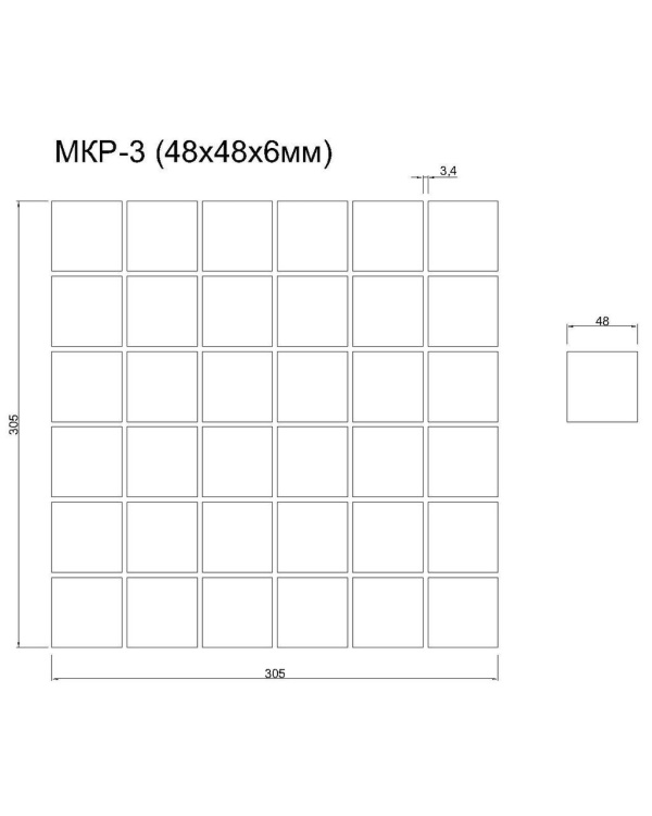 Мозаика из мрамора Матовая МКР-3СН (47x47) White Mix