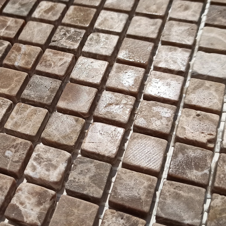 Мозаика из мрамора Матовая МКР-4СВ (15x15) Emperador Dark TR