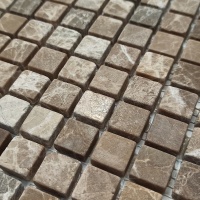 Мозаика из мрамора Матовая МКР-4СВ (15x15) Emperador Dark TR