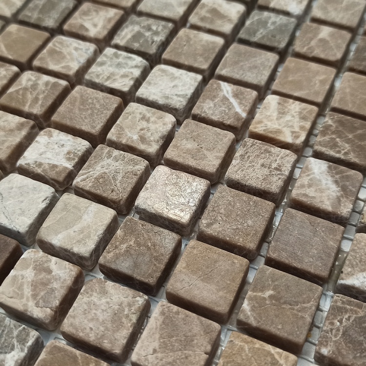 Мозаика из мрамора Матовая МКР-4СВ (15x15) Emperador Dark TR