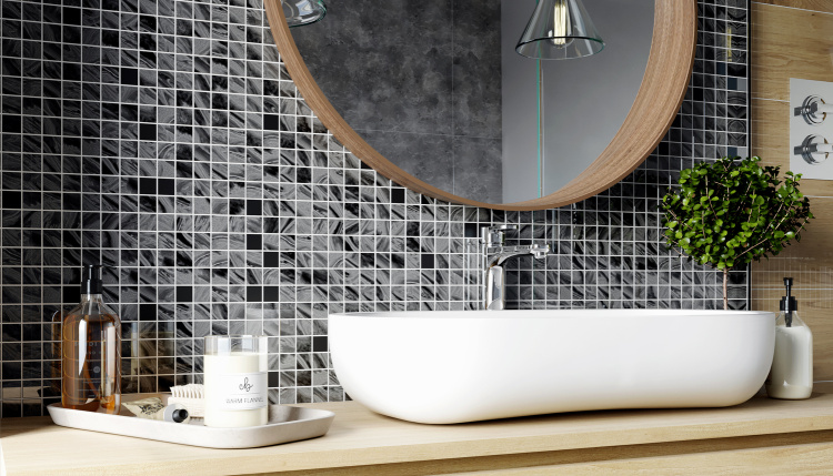 Мозаїка скляна Kotto Ceramica GMP 0425005 С2 print 3/Black mat 300 x 300 х 4 ( 25 х 25 )