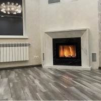 Портал для каміна Bravo Ріо Volakas + Nero Marquina мармур білий/чорний прямий