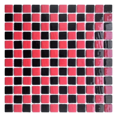 Мозаїка зі скла AquaMo MX25-1/09/21 Chess 25x25x4 (317x317) мм глянцева на сітці