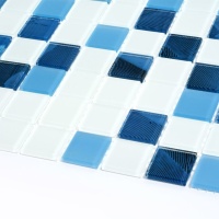 Мозаїка скляна Kotto Ceramica GMP 0425018 С3 print 19/blue D mat/white mat 300 x 300 х 4 (25 х 25)